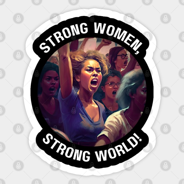 Strong women, strong world! Sticker by AI-datamancer